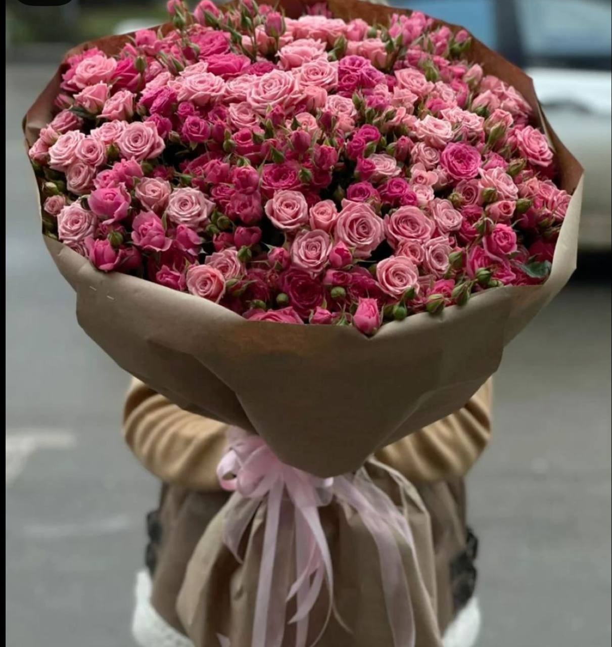Крафтовый букет кустовых